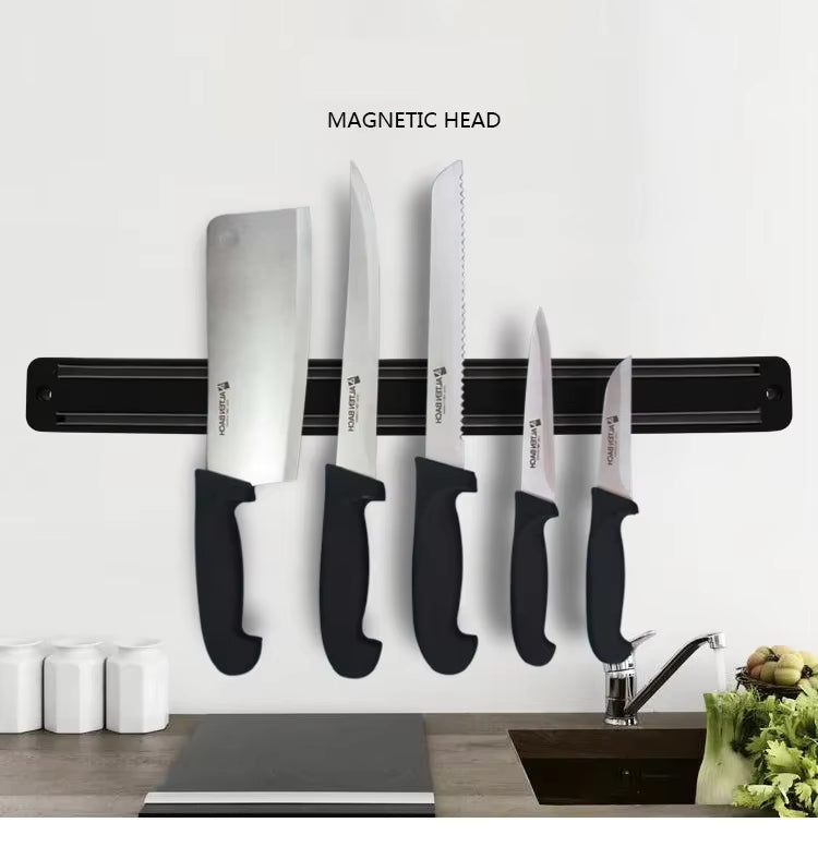 Multipurpose Magnetic Knife Rack Strip Household Kitchen Tools Space-Saving Wall Mounted Magnet Knives Holder With Rack
