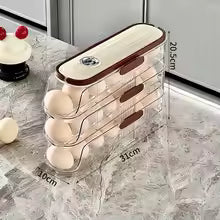 Household Multi-layer Automatic Rolling Egg Storage Box Kitchen Egg Rack Tray Refrigerator Timing Special Egg Carton